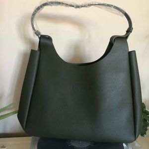 Neiman Marcus Green Faux Leather Tote Bag